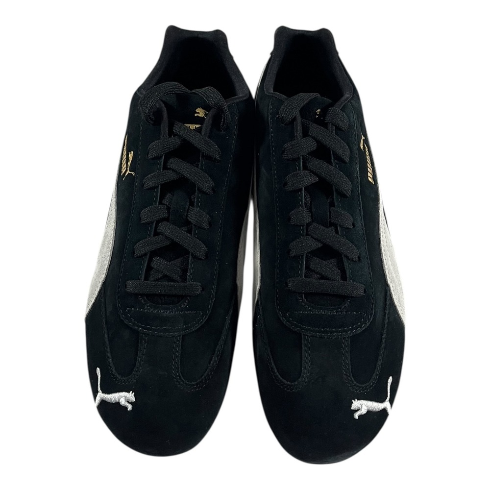 Puma Speedcat Black Suede Men's Athletic Shoes Gold Lettering Size 10 New - Picture 6 of 15